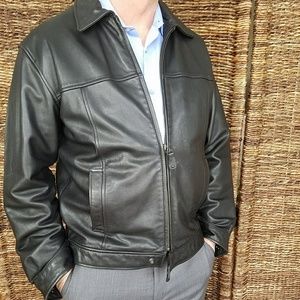 Black leather jacket